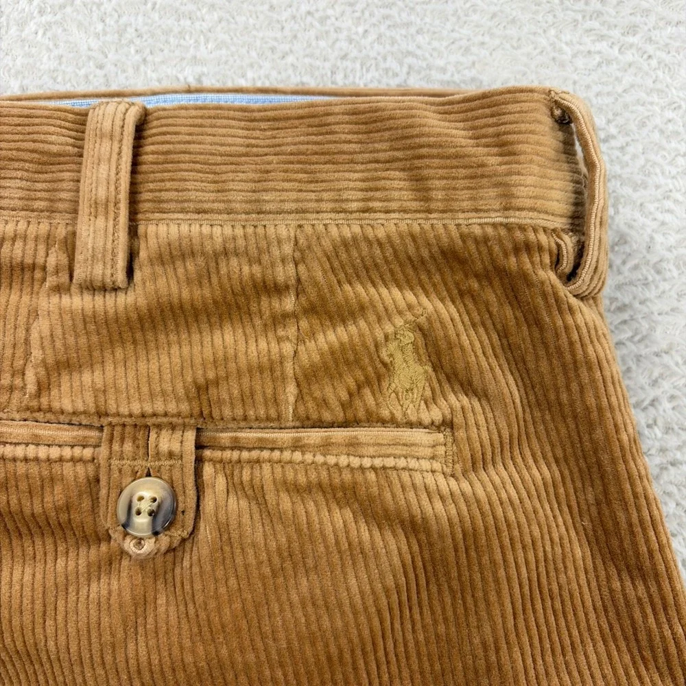 Polo Ralph Lauren Corduroy Pants Men 38x31 Tan Bedford Straight Fit Chino Preppy